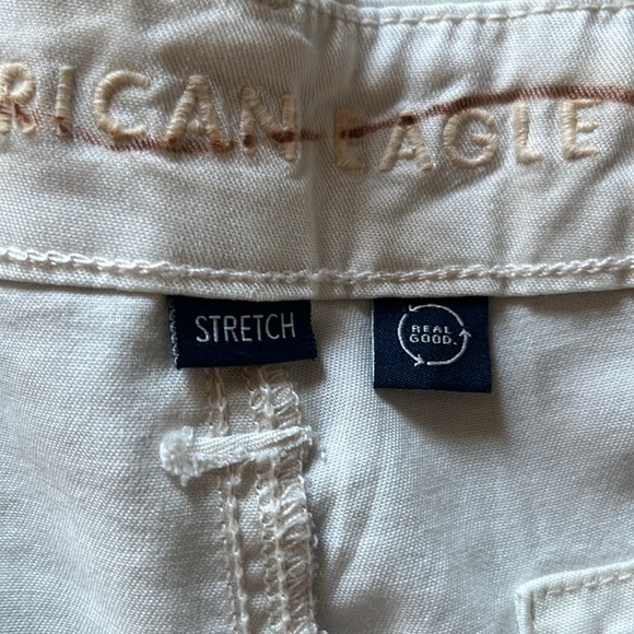American Eagle Cream Tan Super High Rise Baggy Wide Leg Cargo Pants‎ size 20 - Picture 4 of 7